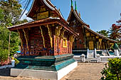 Wat Xieng Thong temple in Luang Prabang, Laos. the Ho Tai, the library where the Buddhist Tripitaka used to be kept. 